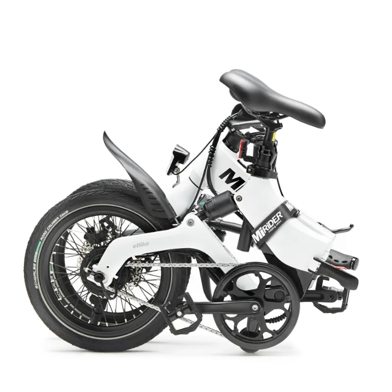 MiRider One Electric Folding Bike in White-2